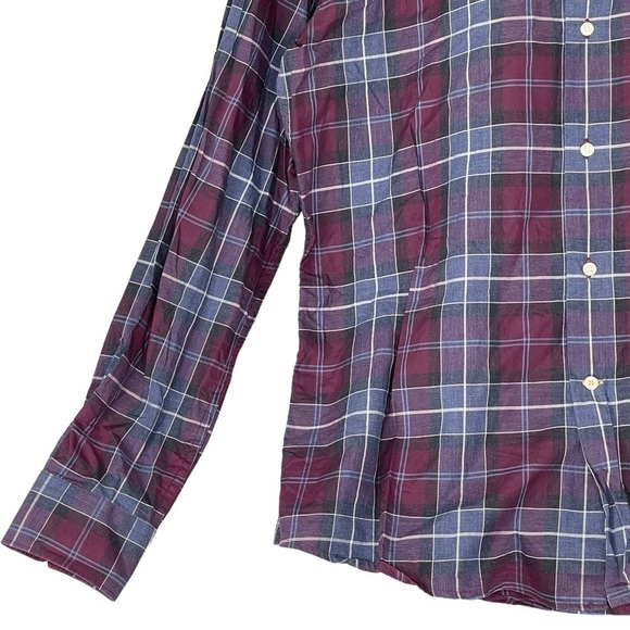 Barbour Men's Casual Button Down Shirt - Red and Blue Plaid - Picture 3 of 10